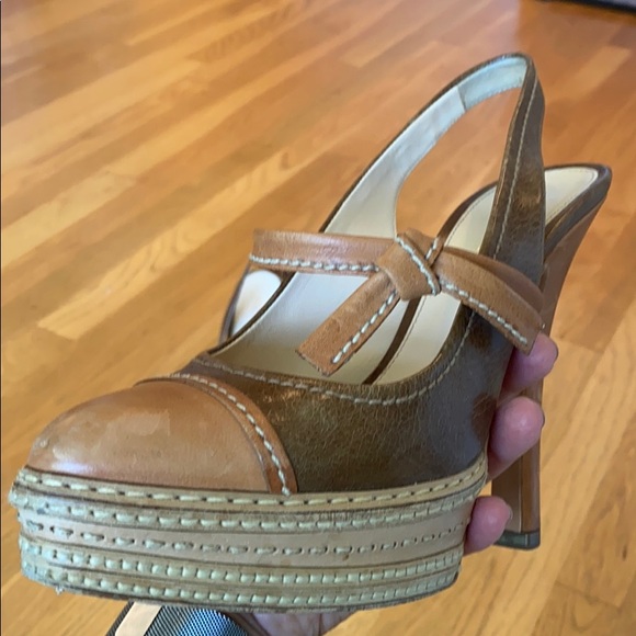 Prada Vitelli Rovere sz 38 platform shoes. - Picture 7 of 8